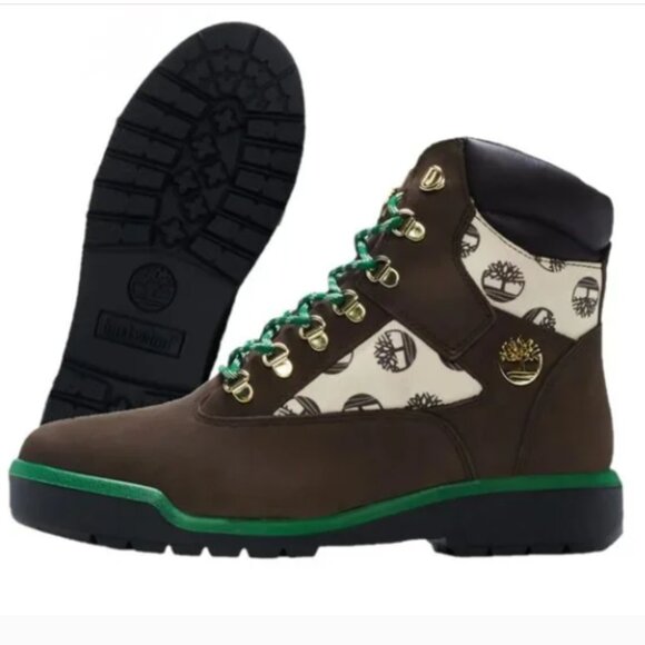 TIMBERLAND Waterproof 6" Field Boots Beef & Broccoli CHRISTMAS 6Y 9M NEW - Picture 1 of 6
